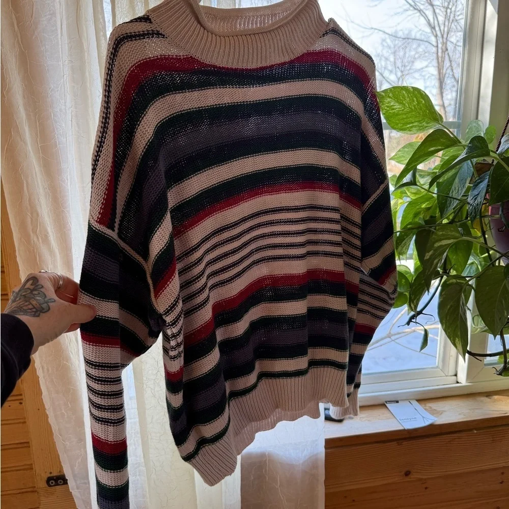 Vintage Striped Multicolor Turtleneck Sweater - Picture 2 of 7